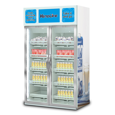 Milk Smart Vending Machine 500W For Double Doors ISO90001 Approved